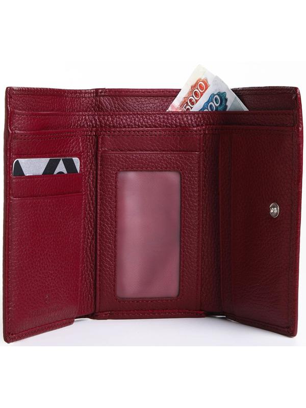 Кошелёк на кнопке, цвет бордовый