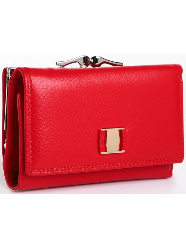 Кошелёк на кнопке, цвет красный