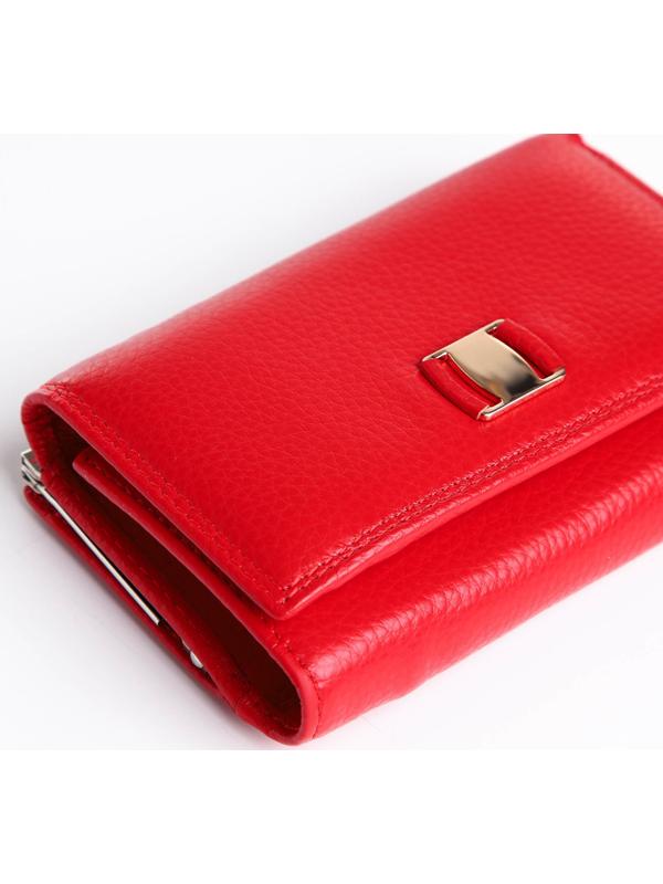 Кошелёк на кнопке, цвет красный