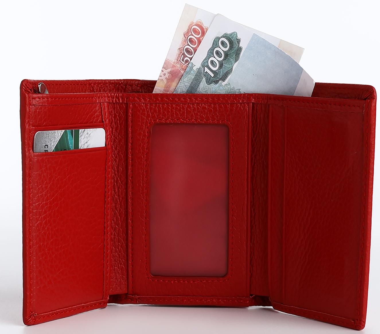 Кошелёк на магните, цвет красный