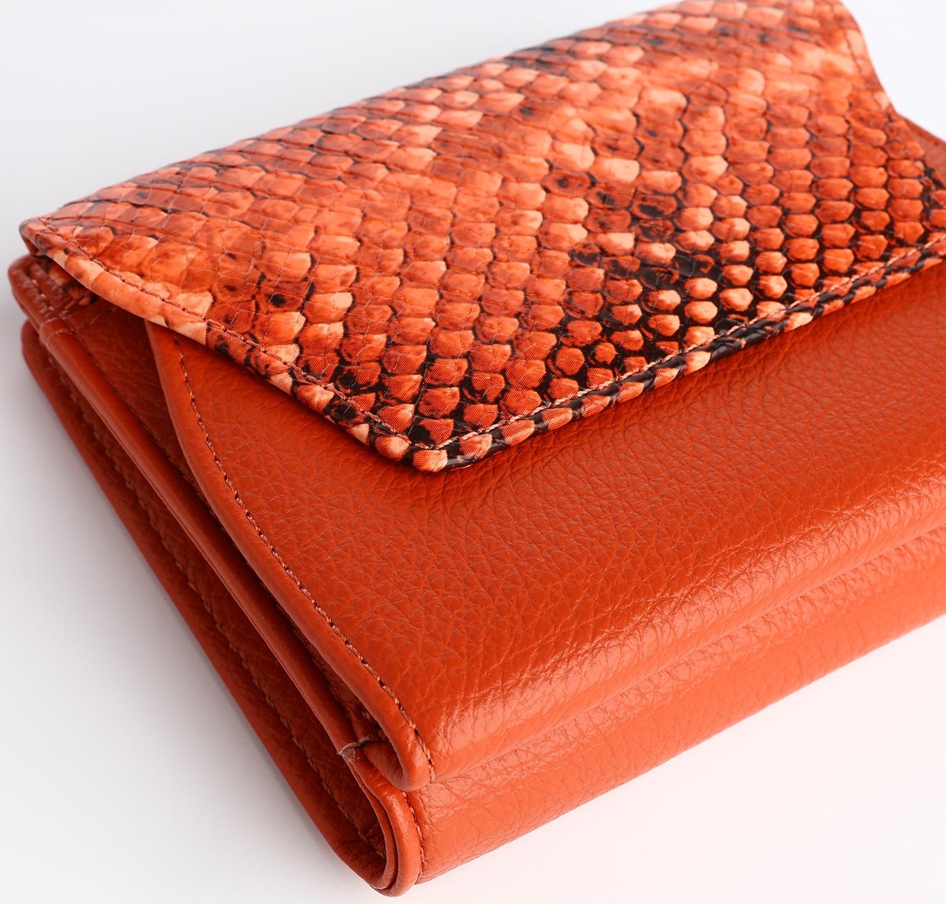Кошелёк на магните, цвет оранжевый