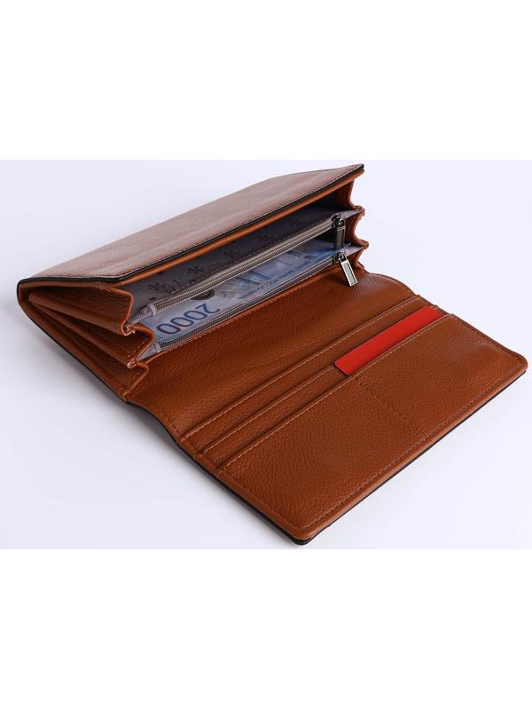 Кошелёк на магните, цвет коричневый