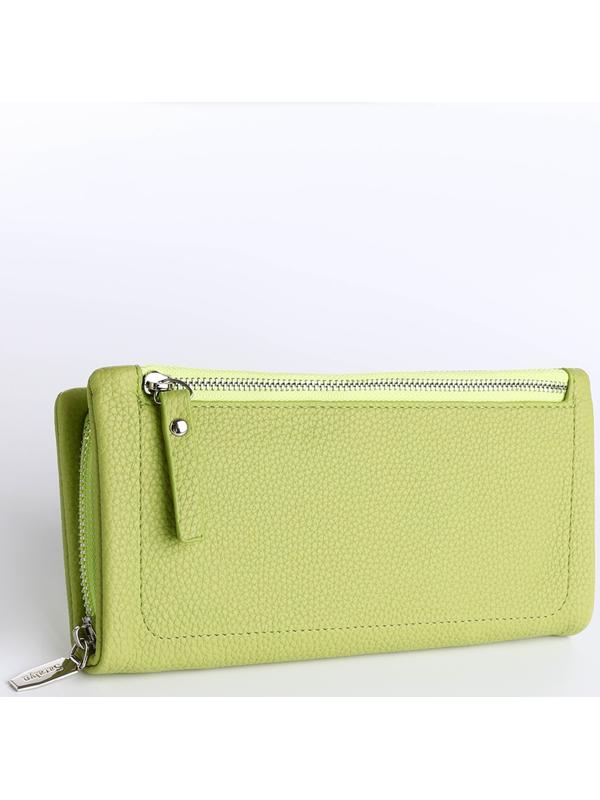 Кошелёк на молнии, цвет салатовый