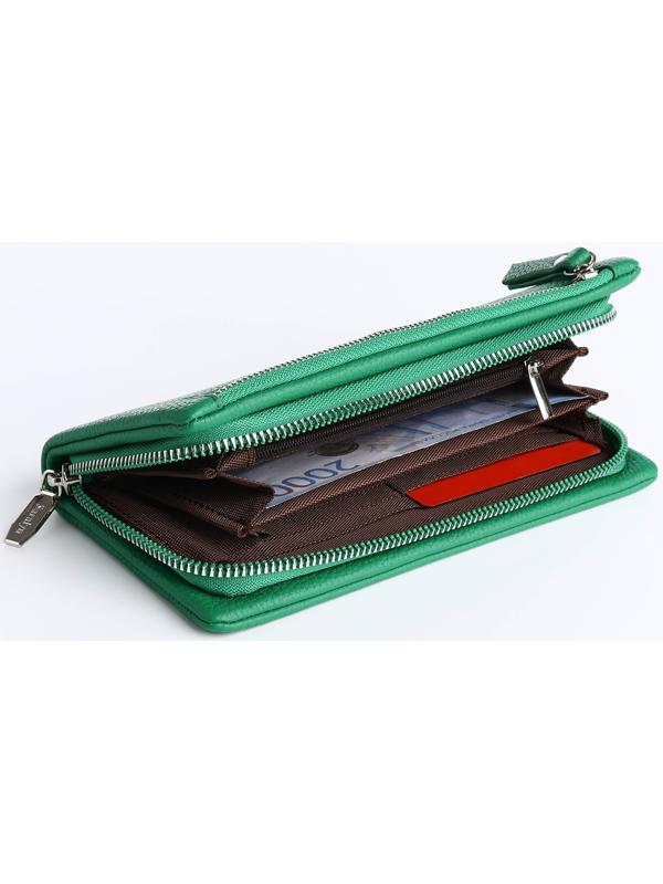Кошелёк на молнии, цвет зелёный