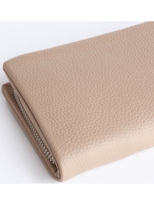 Кошелёк на молнии, цвет бежевый