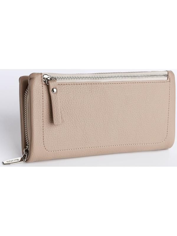 Кошелёк на молнии, цвет бежевый