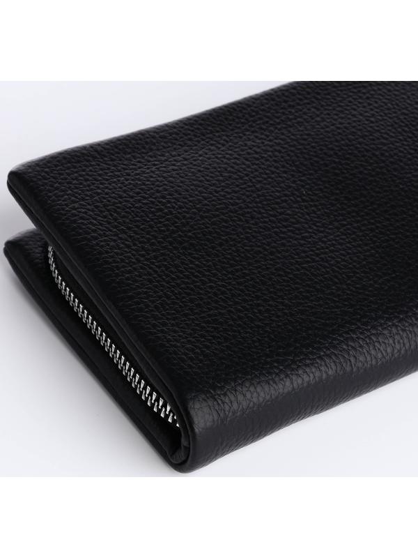 Кошелёк на молнии, цвет чёрный