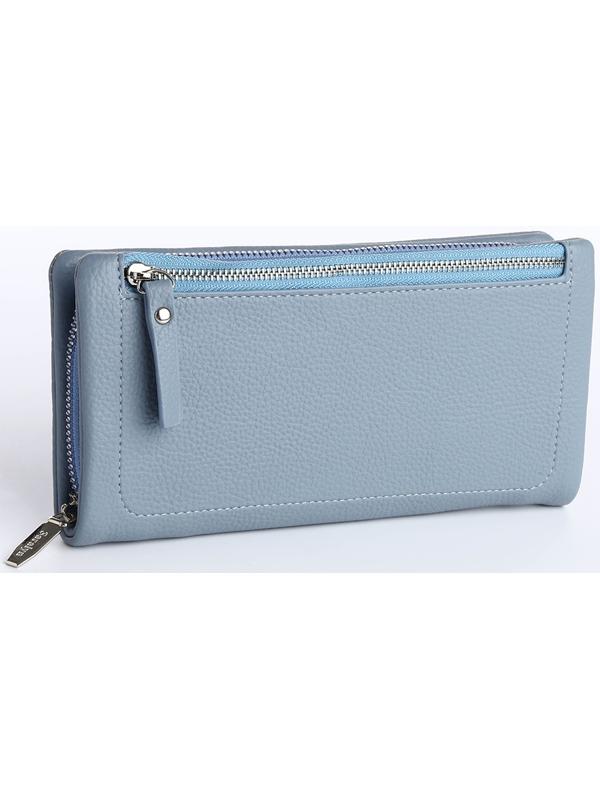 Кошелёк на молнии, цвет голубой