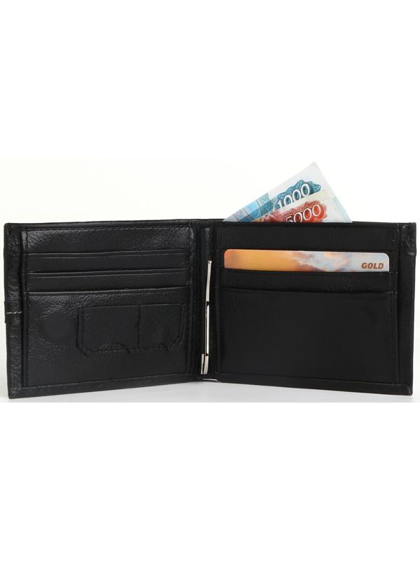 Портмоне на магните, зажим для купюр, отделение для сим-карт, цвет чёрный