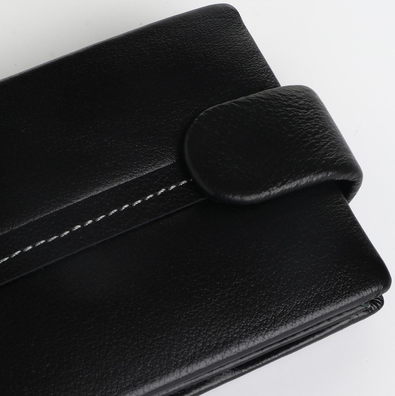 Портмоне на кнопке, цвет чёрный