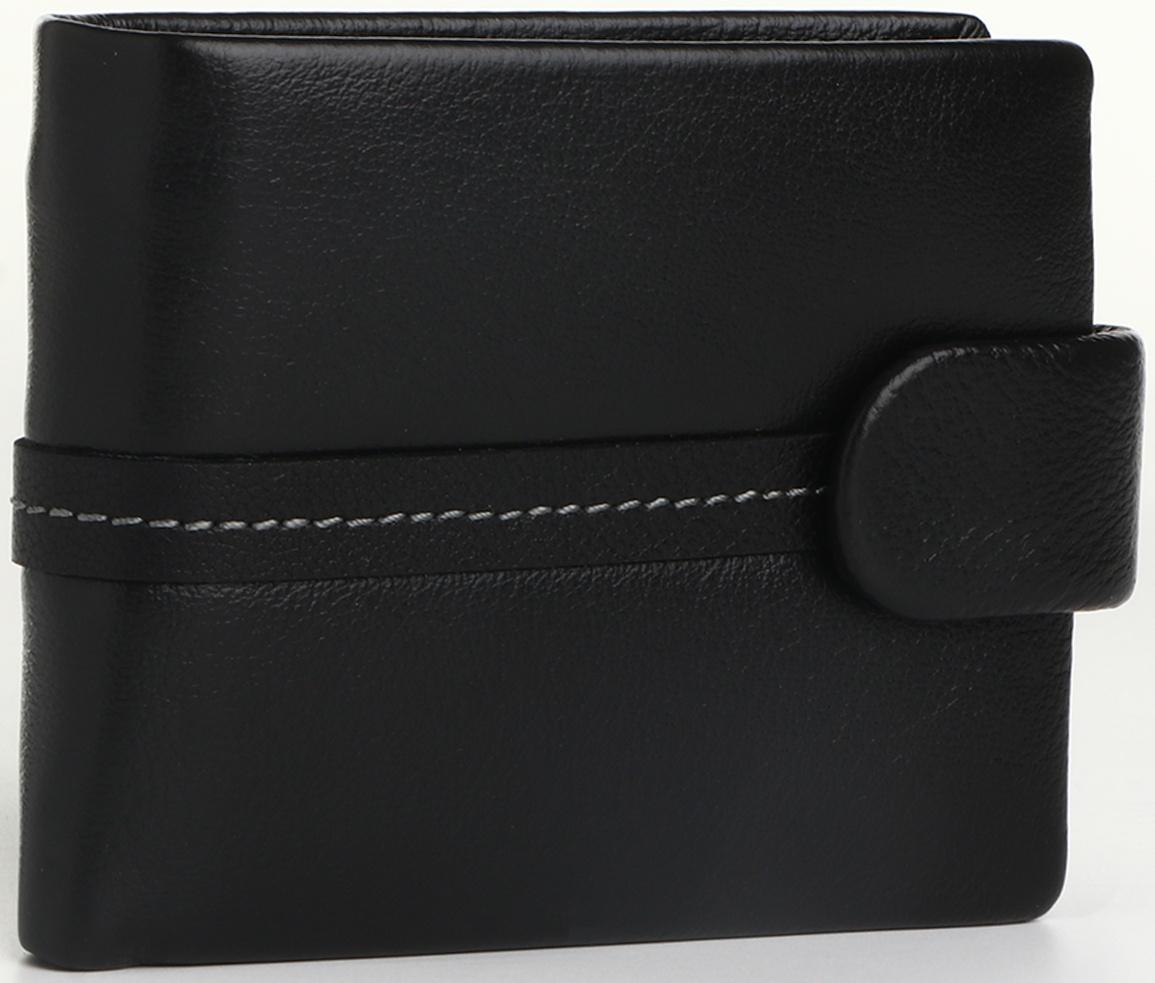 Портмоне на кнопке, цвет чёрный