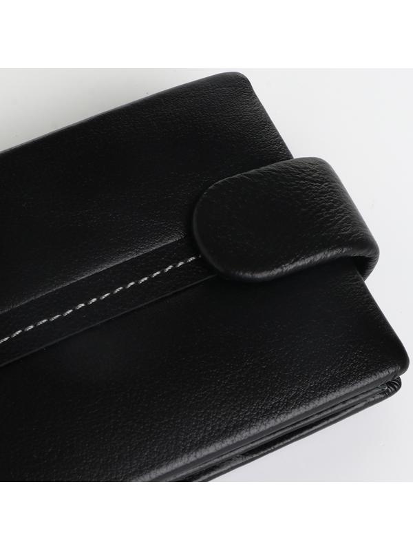 Портмоне на кнопке, цвет чёрный