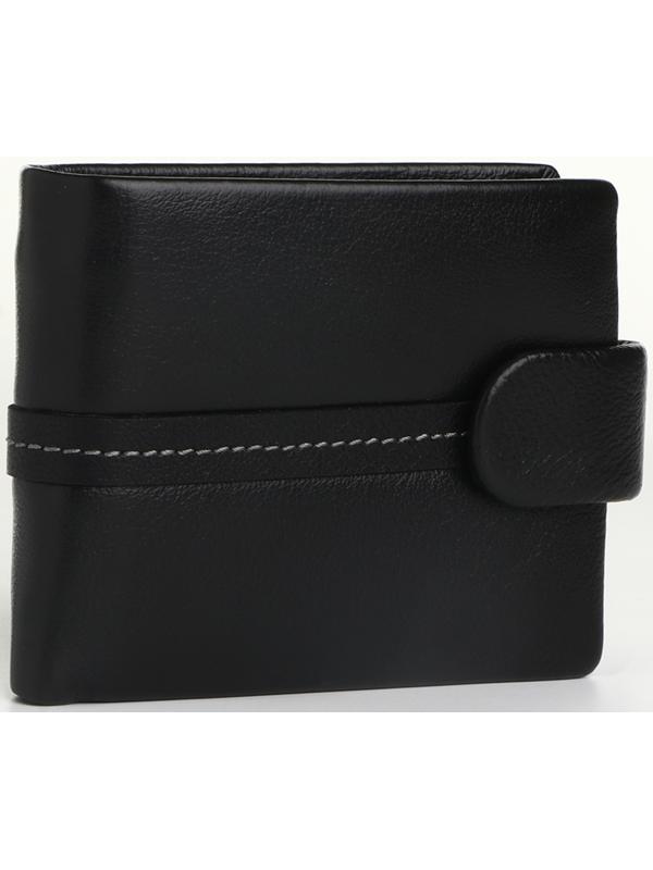 Портмоне на кнопке, цвет чёрный