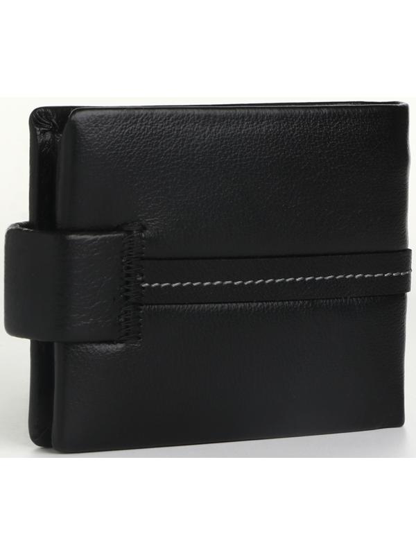 Портмоне на кнопке, цвет чёрный
