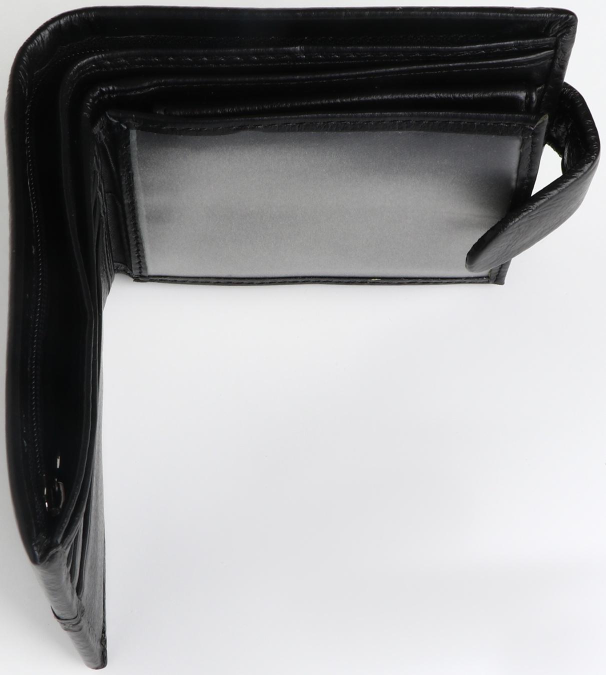 Портмоне на кнопке, отделение для сим-карт, цвет чёрный