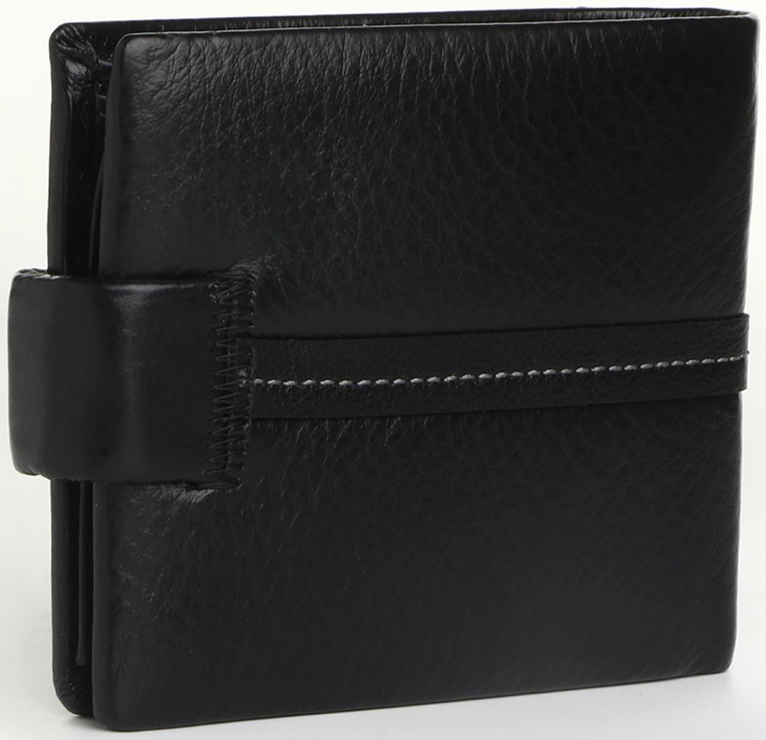 Портмоне на кнопке, отделение для сим-карт, цвет чёрный