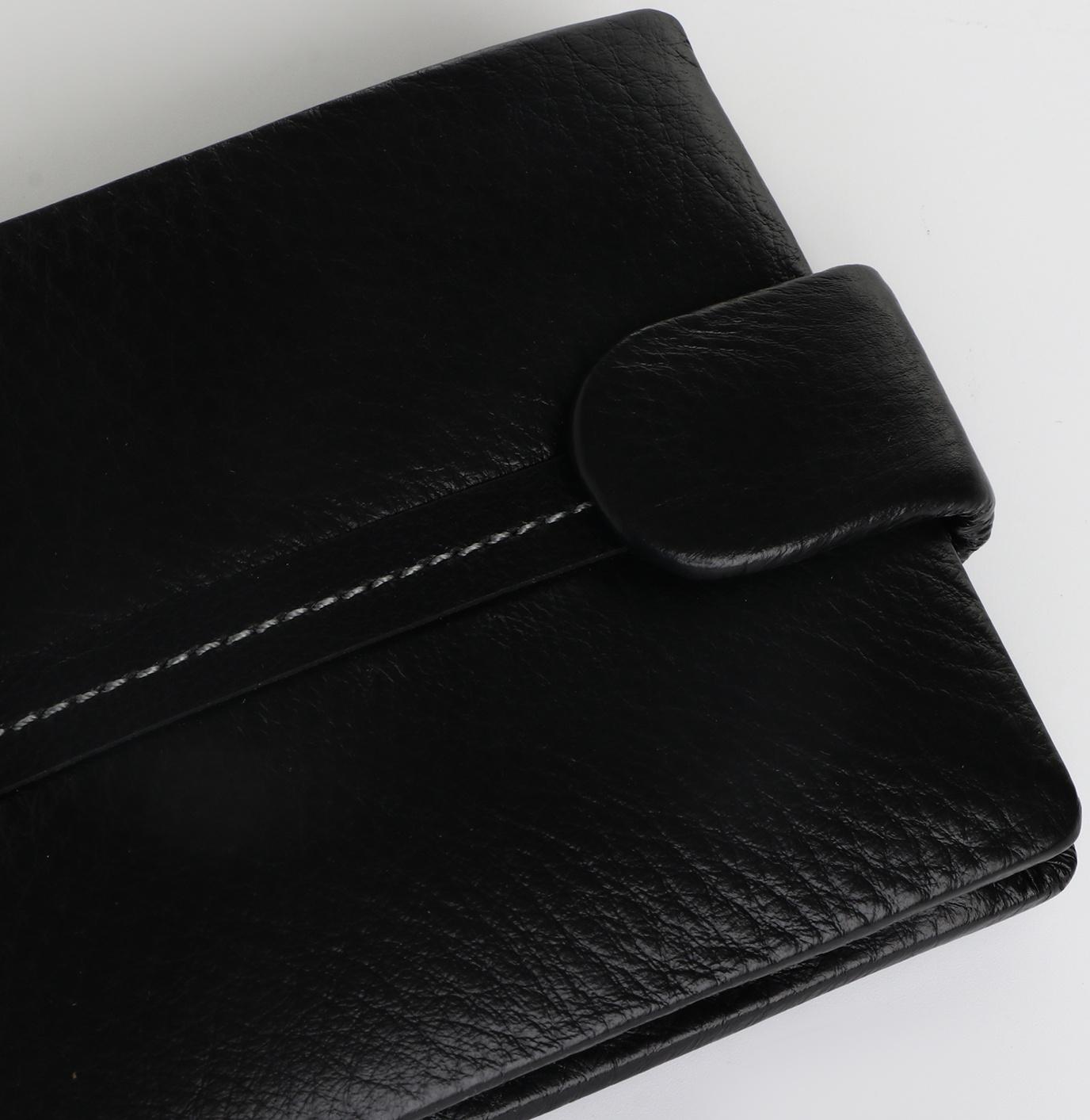 Портмоне на кнопке, отделение для сим-карт, цвет чёрный