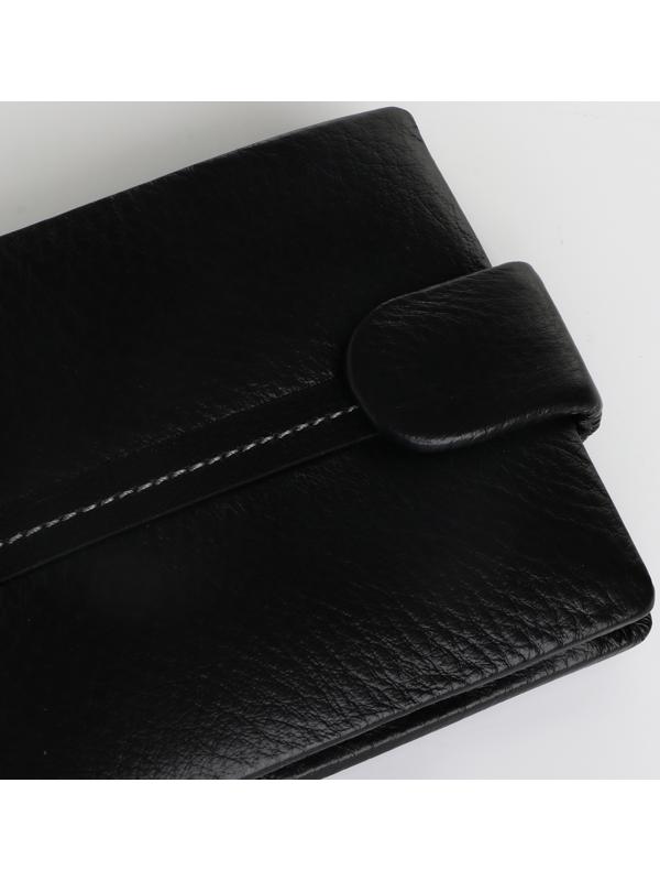 Портмоне на кнопке, отделение для сим-карт, цвет чёрный