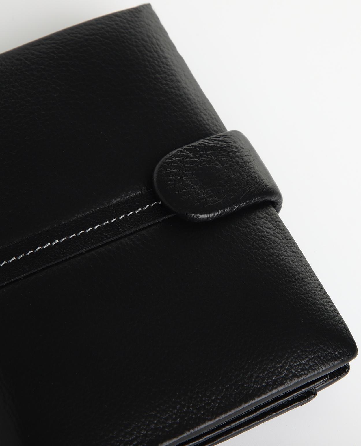 Портмоне на кнопке 3 в 1, отдел для автодокументов, паспорта, цвет чёрный