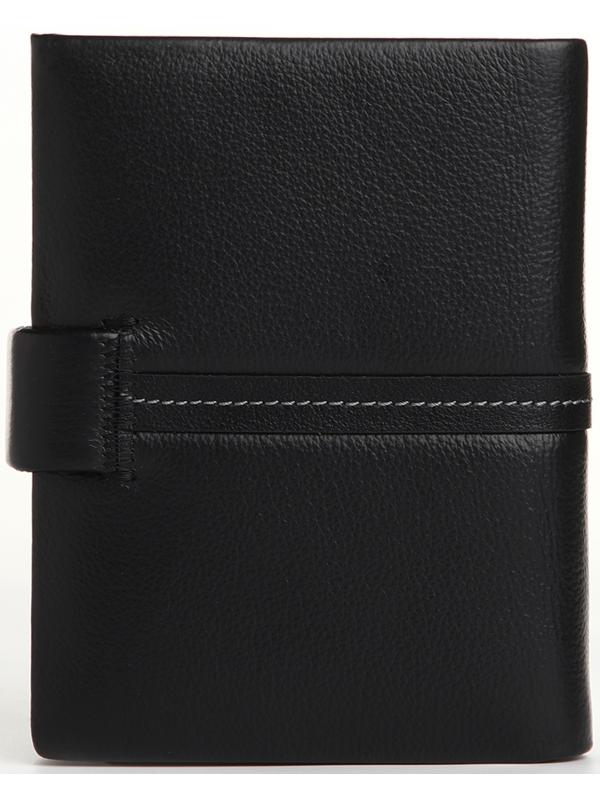 Портмоне на кнопке 3 в 1, отдел для автодокументов, паспорта, цвет чёрный