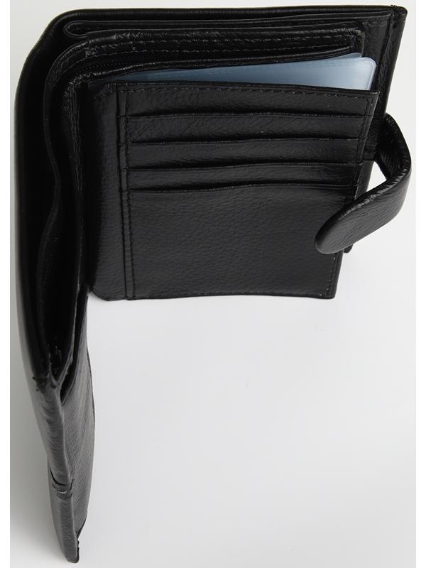 Портмоне на кнопке 3 в 1, отдел для автодокументов, паспорта, цвет чёрный