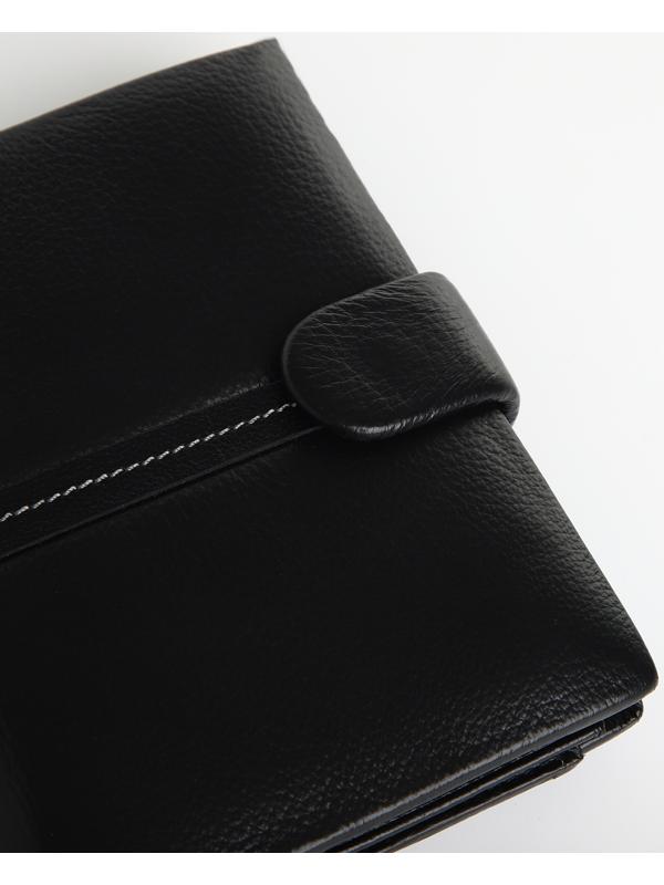 Портмоне на кнопке 3 в 1, отдел для автодокументов, паспорта, цвет чёрный