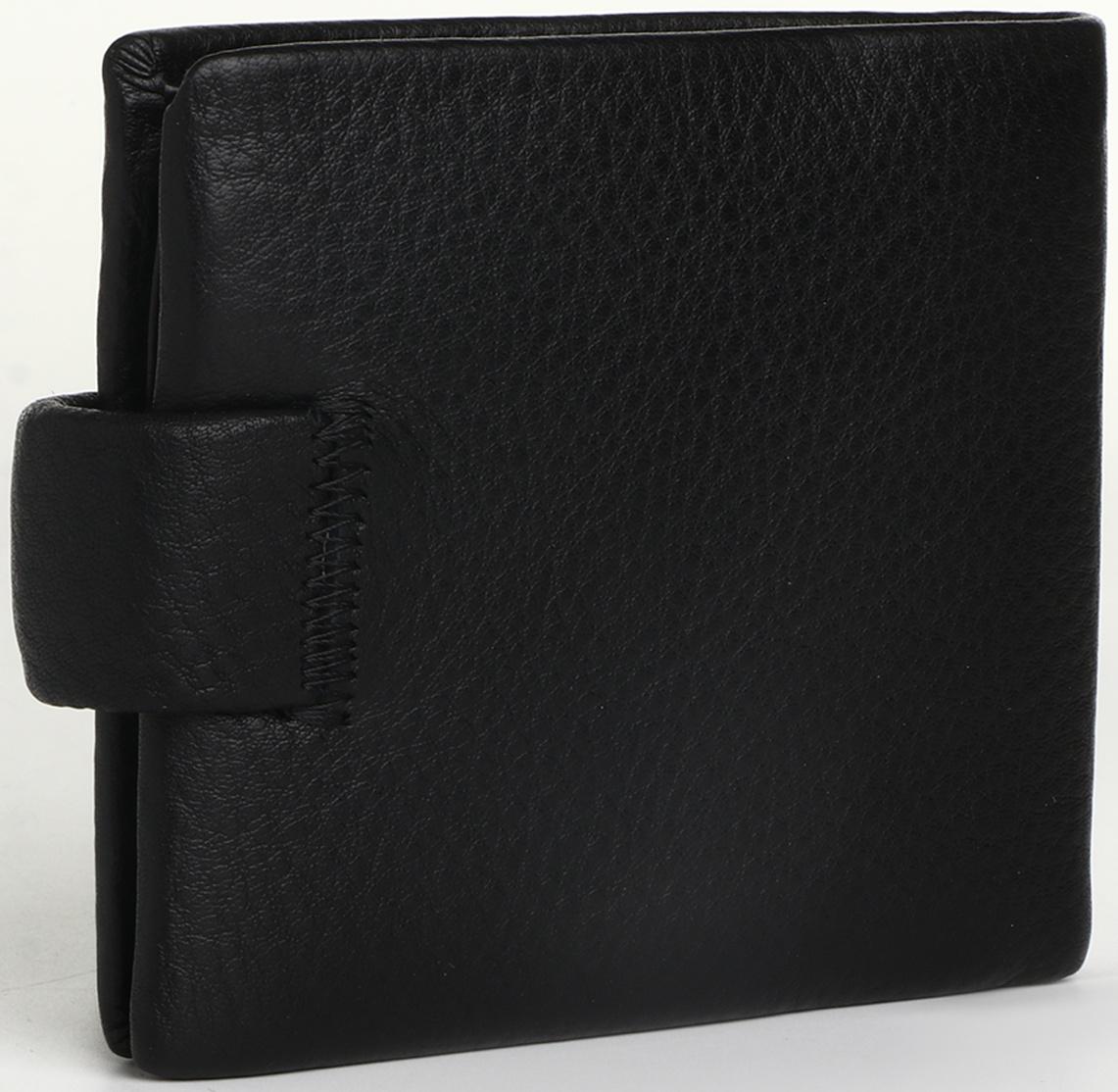 Портмоне на кнопке, цвет чёрный