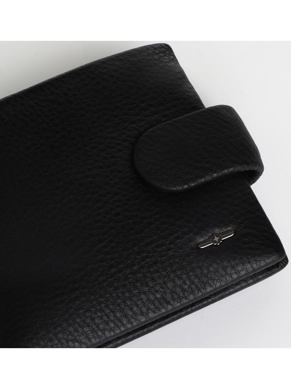 Портмоне на кнопке, цвет чёрный