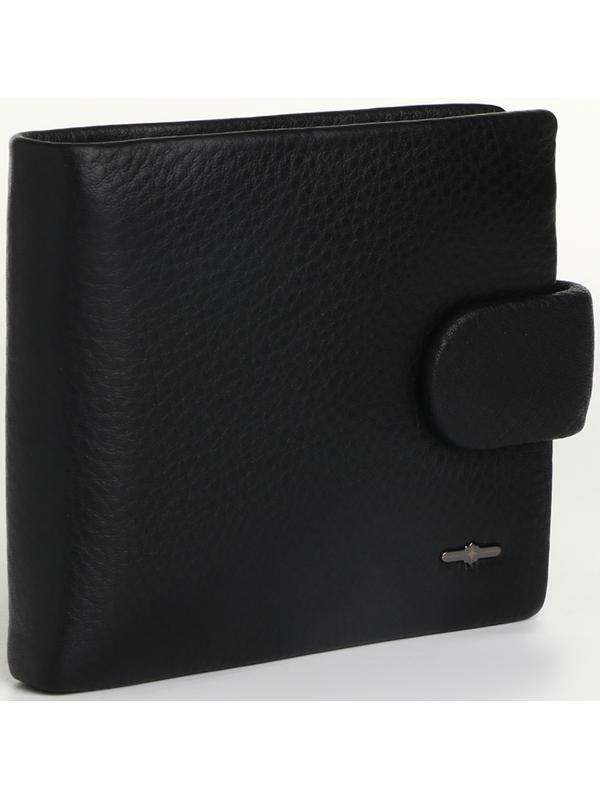 Портмоне на кнопке, цвет чёрный