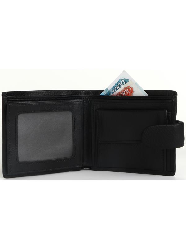 Портмоне на кнопке, цвет чёрный