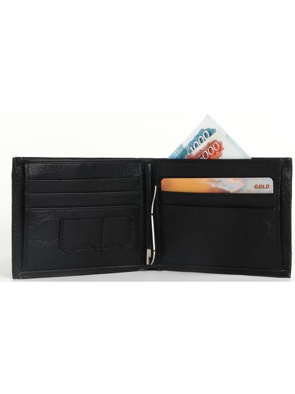 Портмоне на магните, зажим для купюр, отделение для сим-карт, цвет чёрный