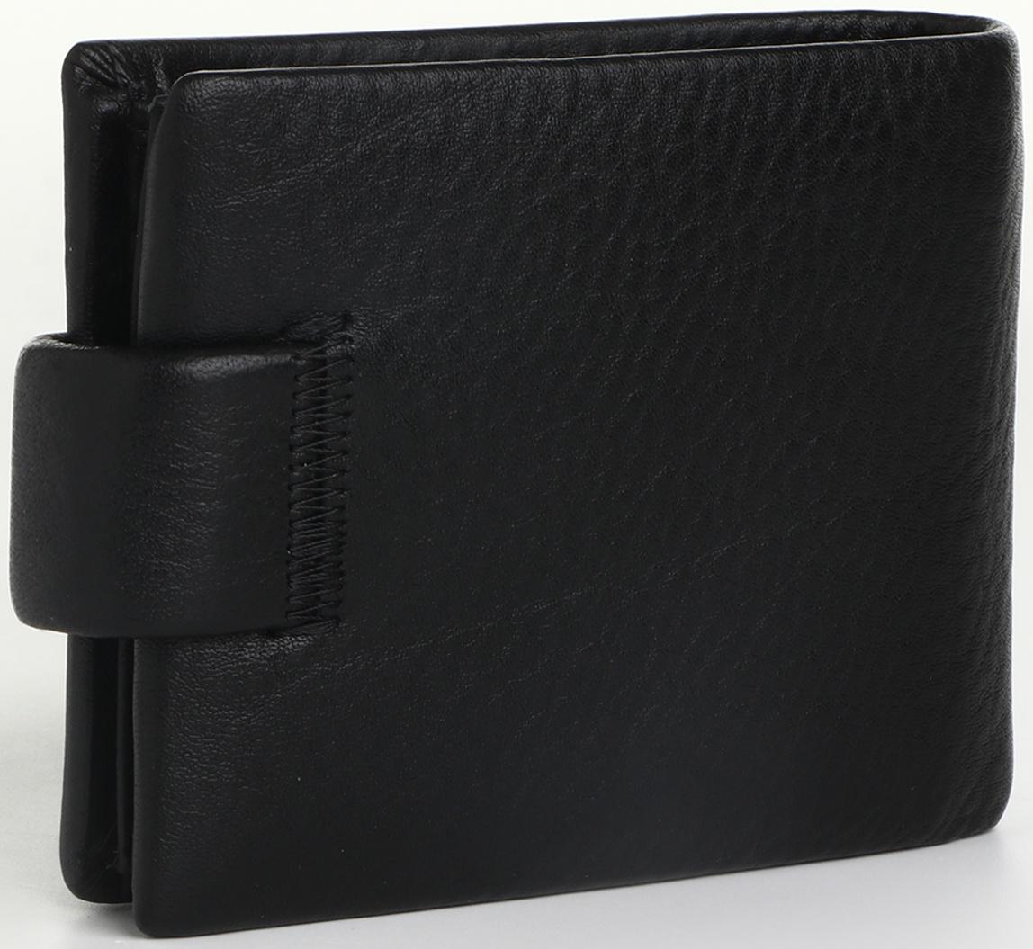 Портмоне на кнопке, цвет чёрный
