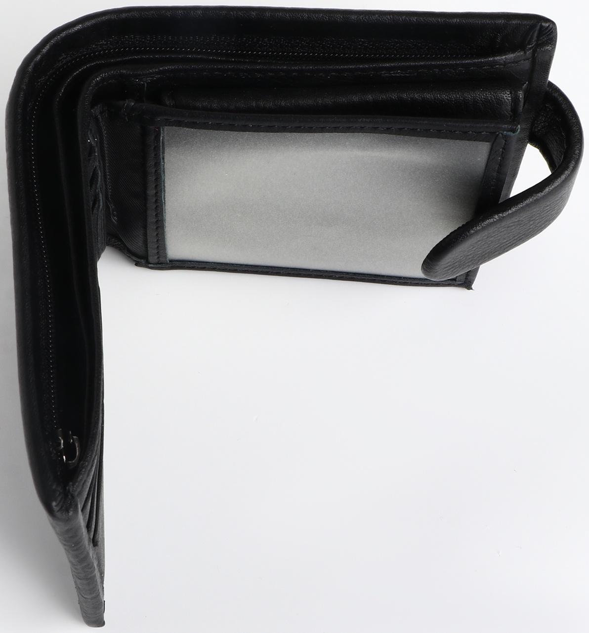 Портмоне на кнопке, цвет чёрный