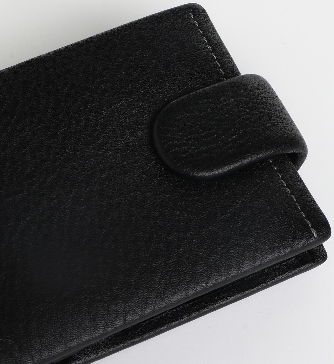 Портмоне на кнопке, цвет чёрный