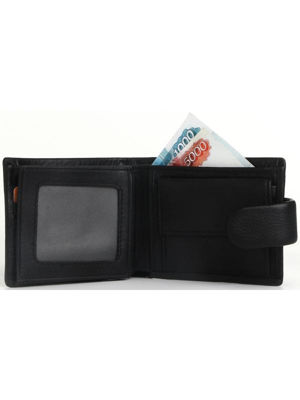 Портмоне на кнопке, цвет чёрный