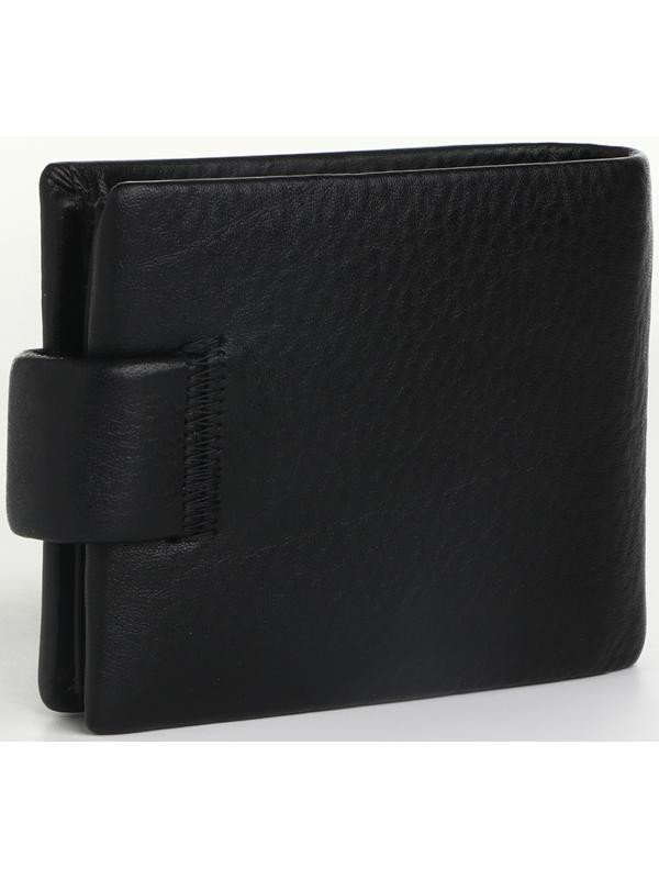 Портмоне на кнопке, цвет чёрный