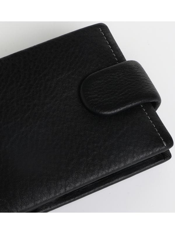 Портмоне на кнопке, цвет чёрный