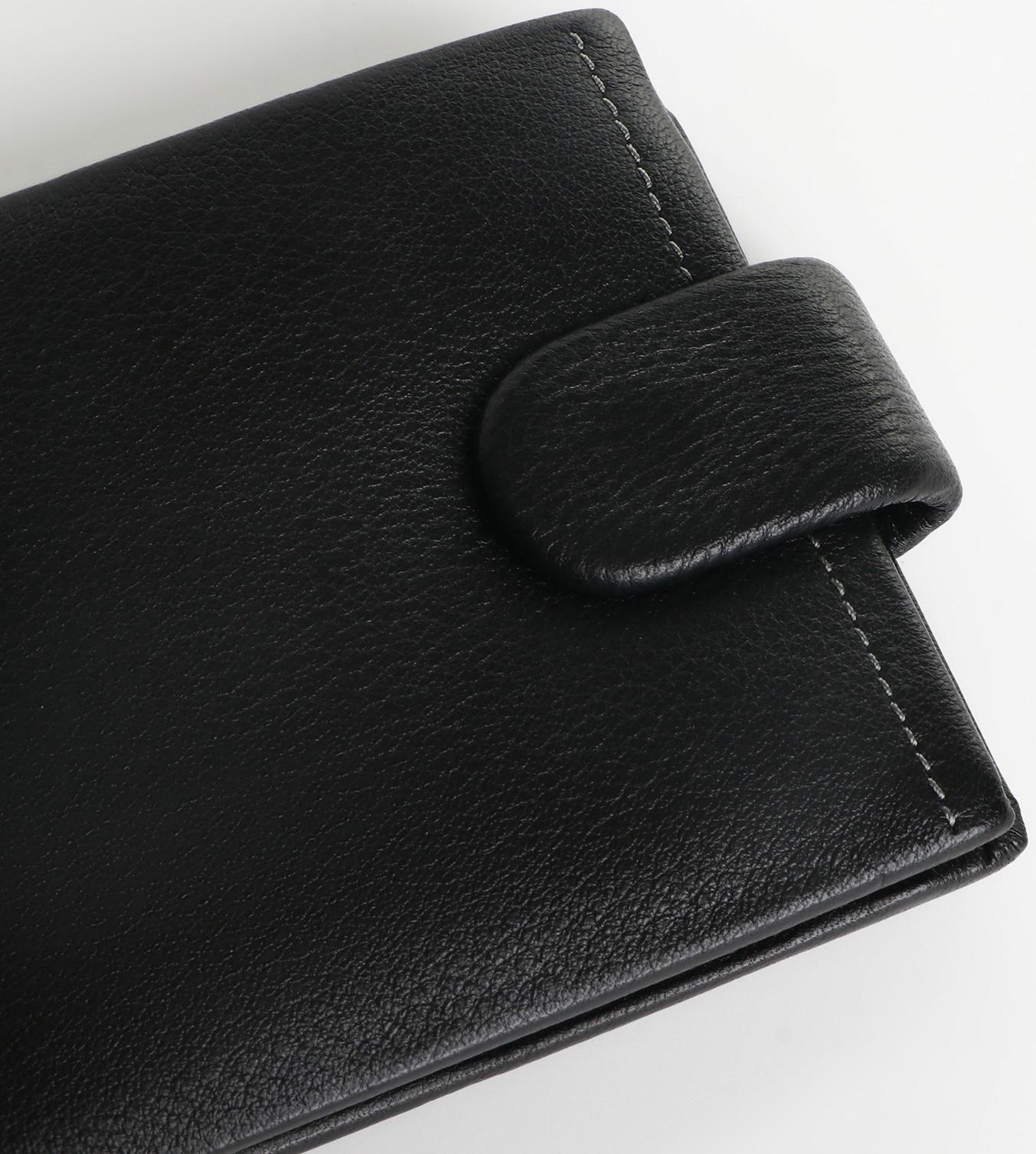 Портмоне на кнопке, цвет чёрный