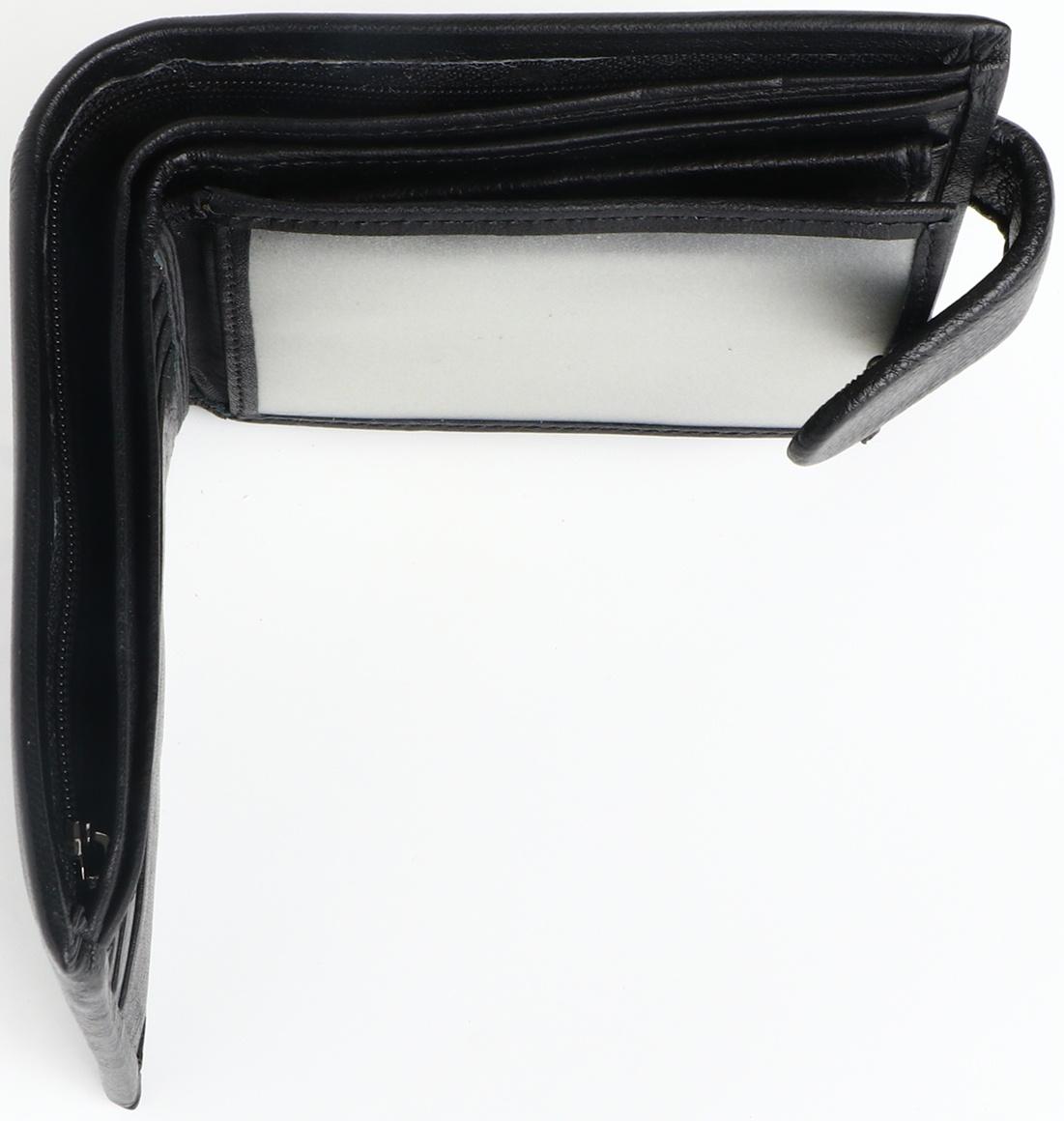 Портмоне на кнопке, цвет чёрный