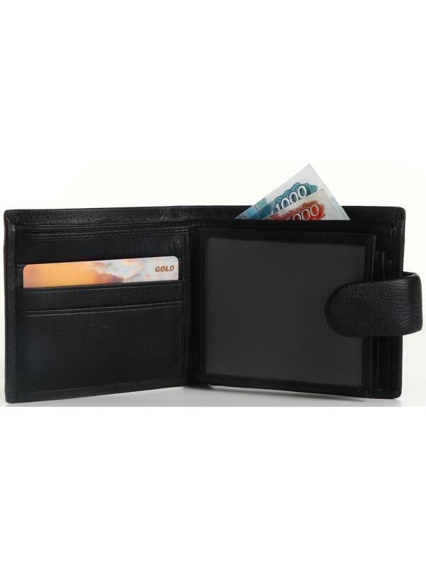 Портмоне на кнопке, цвет чёрный