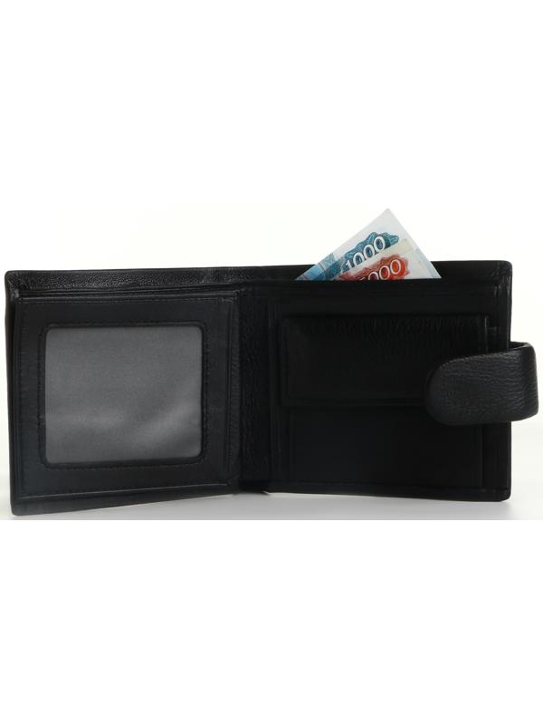 Портмоне на кнопке, цвет чёрный