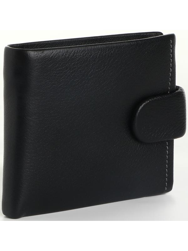 Портмоне на кнопке, цвет чёрный