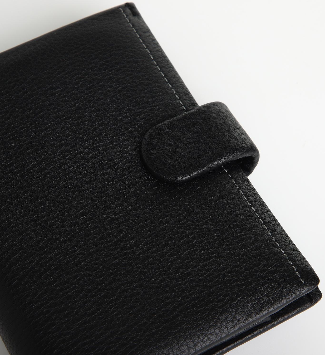 Портмоне на кнопке, отдел для автодокументов, цвет чёрный