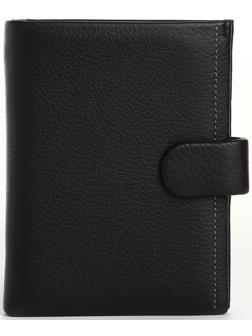 Портмоне на кнопке, отдел для автодокументов, цвет чёрный
