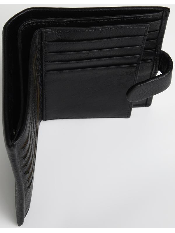 Портмоне на кнопке, отдел для автодокументов, цвет чёрный