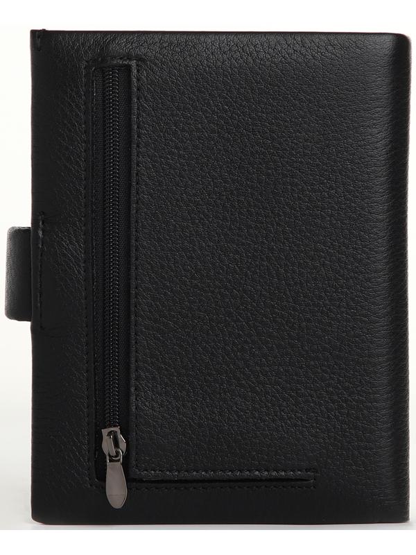 Портмоне на кнопке, отдел для автодокументов, цвет чёрный