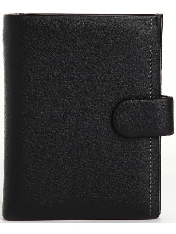 Портмоне на кнопке, отдел для автодокументов, цвет чёрный