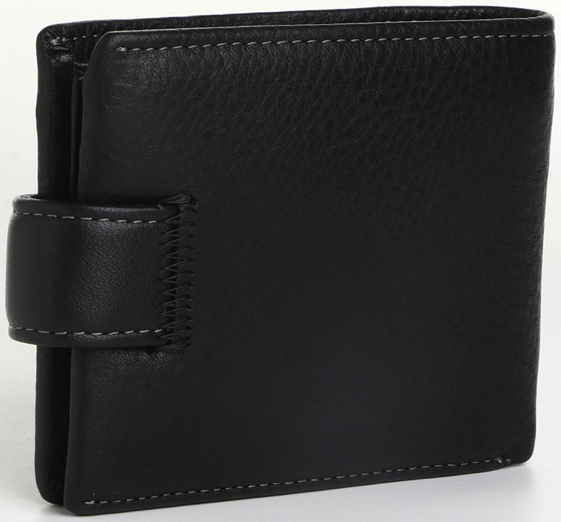 Портмоне на кнопке, цвет чёрный