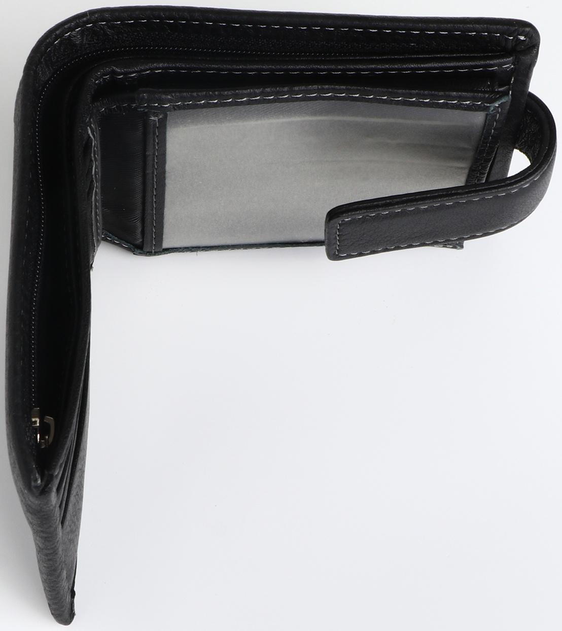 Портмоне на кнопке, цвет чёрный