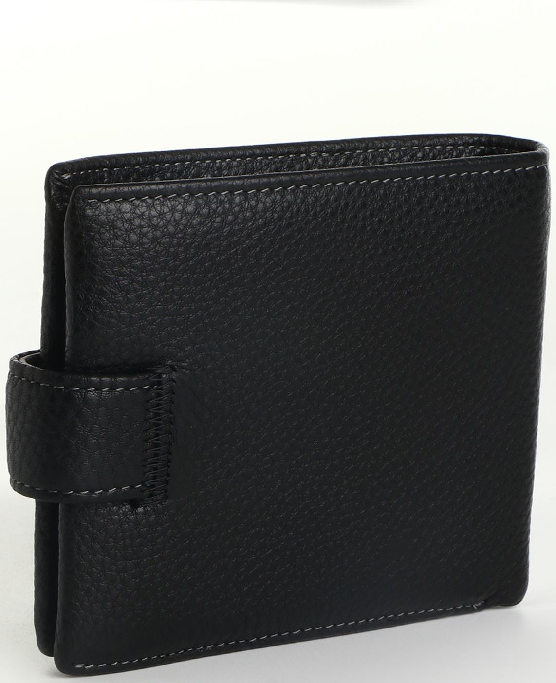 Портмоне на кнопке, цвет чёрный